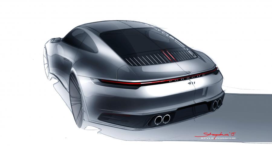 Эскиз Porsche 911 Carrera (992) 2019 года  (WW) (фото 131 из 148)